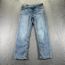 Thereabouts Jeans Boys 16 Blue Cotton Denim Straight Light Wash Faded Workwear