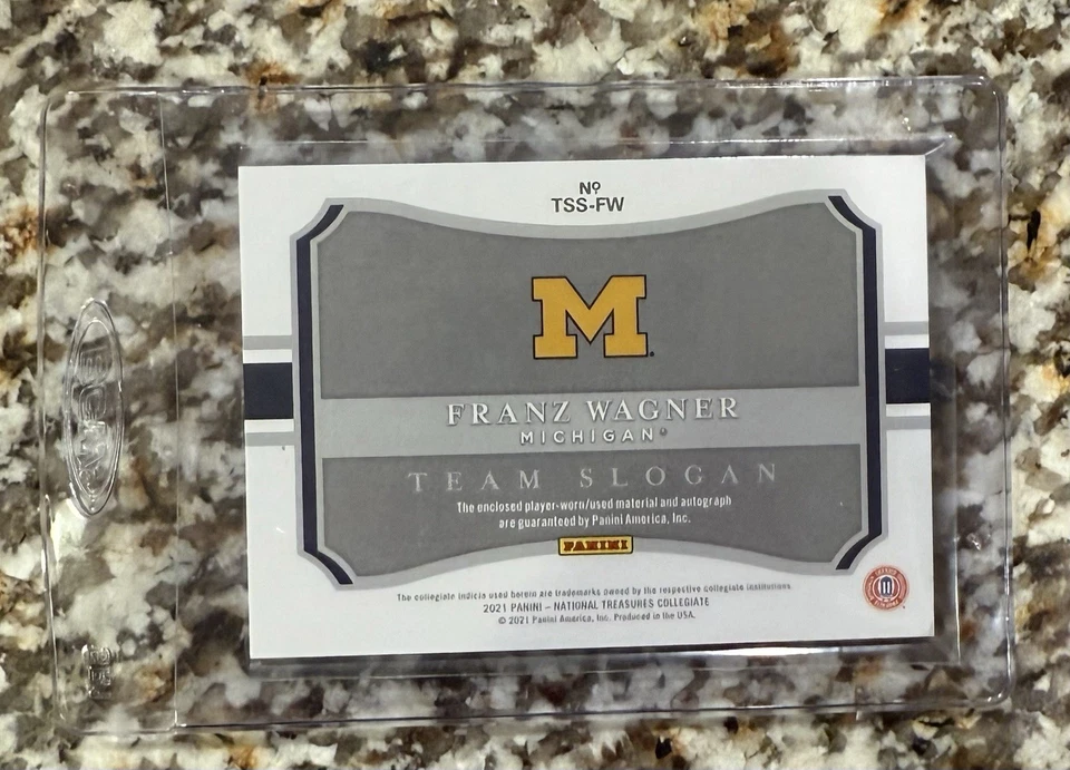 2021 Panini National Treasures Collegiate Franz Wagner RPA Team Slogan! 4/35! - Image 2 of 2