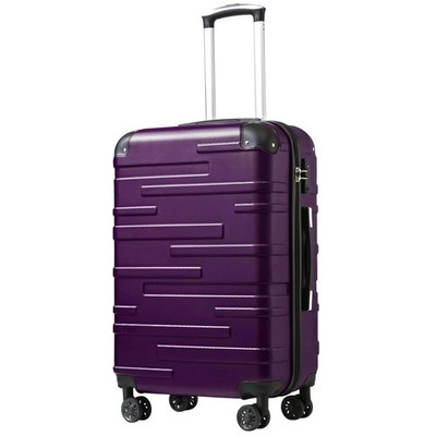 Modern Vibrant Purple Spinner Luggage Telescopic Handle 24in