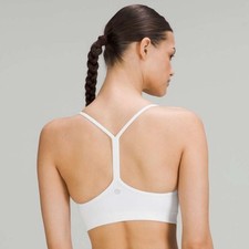 LULULEMON Flow Y Wrap-Front High-Neck Bra Light Support, B/C CupWhite SIZE 8