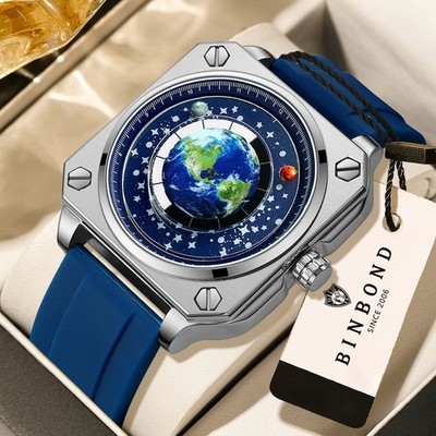 New BINBOND S700 Earth & Star Cool Quartz Luminous Waterproof Sports Men's Watch