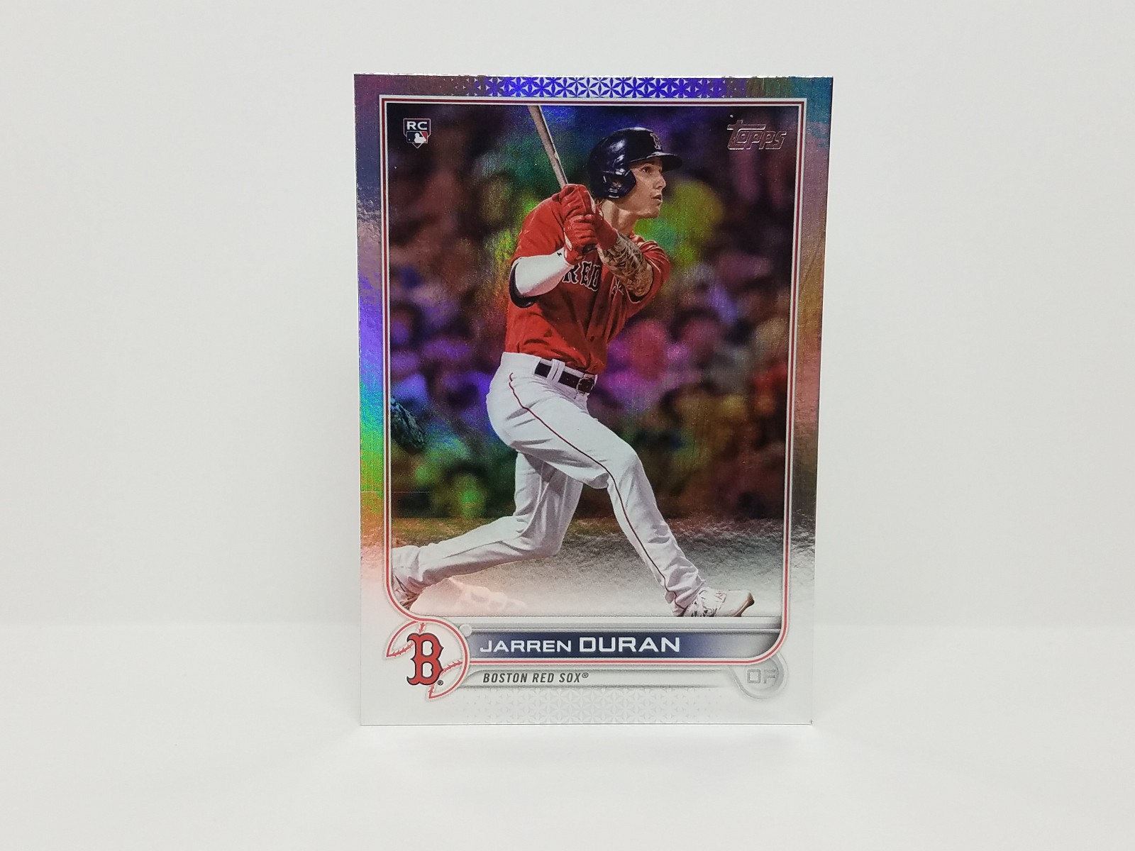 2022 Topps #187 Jarren Duran, Boston Red Sox (RC) - Rainbow Foil Parallel Insert