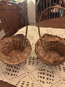 Pair of Flower Girl Or Flower Person Baskets Vintage Antique Style Boho Style