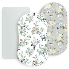 Stretchy Ultra Soft Fitted Bassinet Sheet Set 3 Pack, Universal Fit for Bassinet