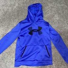 Large Youth Under Armour Blue Pull-over Hoodie