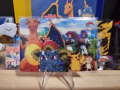 1999 Vintage Pocket Monsters Vending Prism - Charizard #462 - Picnic Mew Back