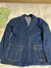 Levi's Orange Tab 1970's Women s Sz Medium Darkwash Denim Two Button Blazer
