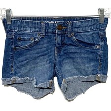 VTG Mossimo Fit 6 Raw Hem Denim Jean Shorts Juniors 1 Cut Off Grunge Y2K 2012