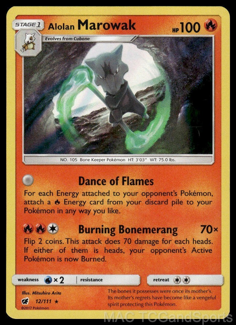 Alolan Marowak 12/111 Holo Crimson Invasion Pokemon TCG NM