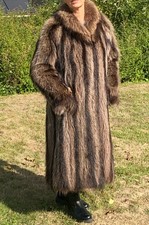 Vintage Waschbär Mantel Echt Damen Raccoon C...