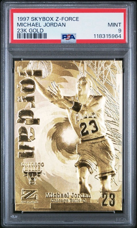 97-98 Skybox Z-Force Michael Jordan 23kt Gold - Michael Jordan Cards