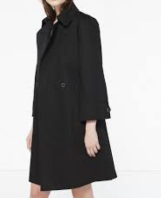 Sandro Paris Old Money Quiet Luxury Elegant Black Oversized Trench Coat Sz EU 36