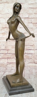 BRONZE STATUE, NOUVEAU DANCER, FIGURE GIRL ART HOT CAST NUDE SCULPTURE ARTWORK