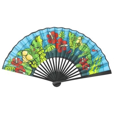 Lagoon Creature  Pin-Up Compact Folding Fabric Hand Fan kreepsville 666
