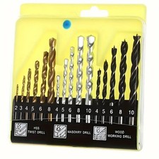 Universal Drill Bit Set (15 Pieces) – Compatible with Power Drills for Multi-Use
