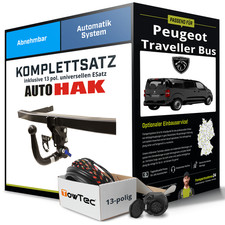 Für PEUGEOT Traveller Bus V Anhängerkupplung abnehmbar +eSatz 13pol uni 16- NEU