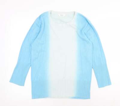 Editions Damen Pullover blau Rundhals Viskosemischung Größe 12