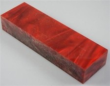 Ruby Red Silk Lava Bright Arylic 1 pc Knife Blank 11/16" x 1 1/2" x 5"   405