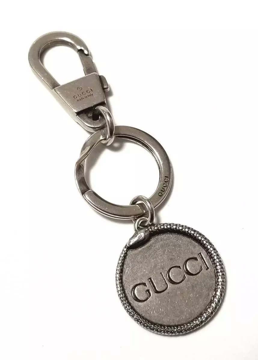 Authentic GUCCI Key Ring Key Holder Medal Coin Logo Metal Men's Snake