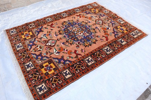 4'5x6'7 ft One of a Kind Afghan Vintage Heriz Rug- Handmade Serapi Rug- Area Rug - Picture 9 of 14