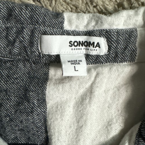 Camisa Sonoma Goods for Life blanca y negra a cuadros búfalo a cuadros para mujer grande informal - Imagen 3 de 14