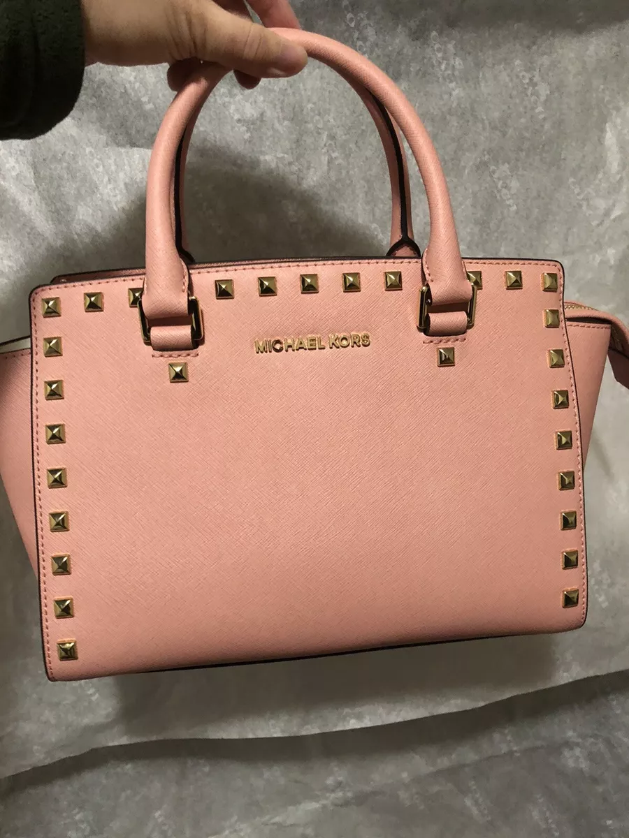 New Michael Kors Stud pink saffiano leather bag | eBay