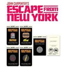   RARE  1981 John Carpenter's ESCAPE FROM NEW YORK 4 Pin Set  1 Coin BRAND NEW 