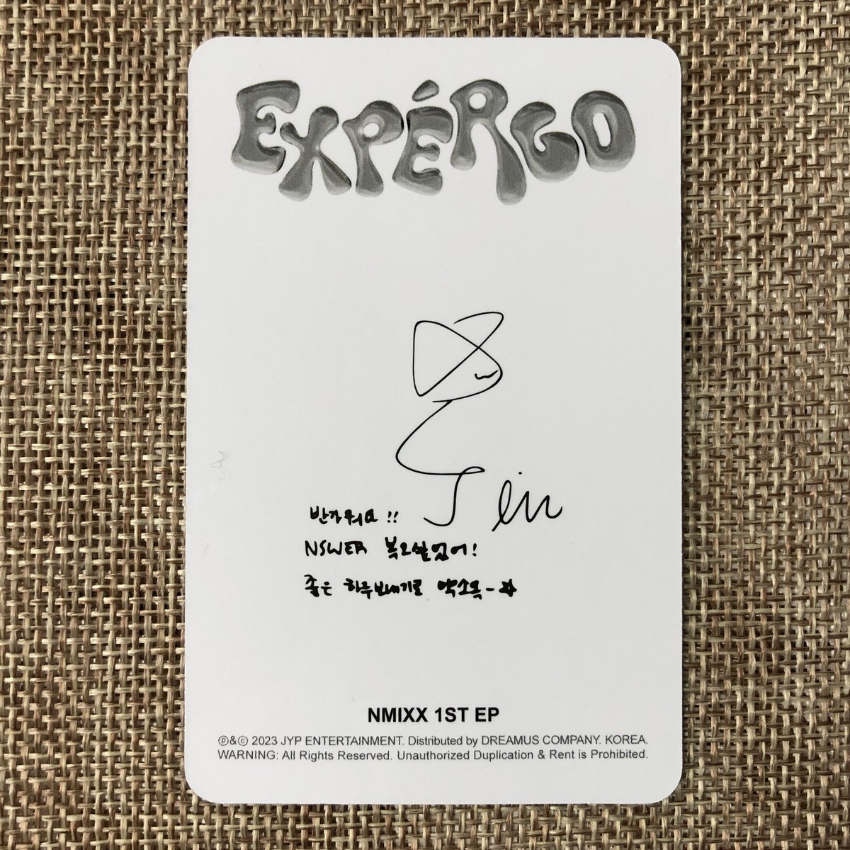 NMIXX KYUJIN [ EXPERGO ] Official Photocard, 1st EP A Ver. / New