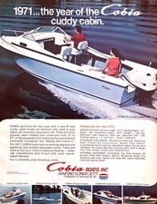 1971 Cobia 21 Cuddy Cabin & Cabin Cruiser Models Boat photo vintage print ad
