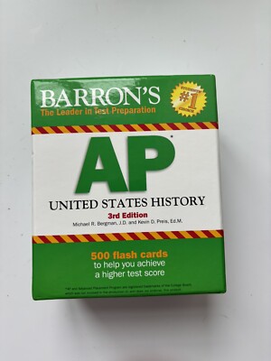 Barron's AP US History Flash Cards 3rd Edition, 500 Flash Cards | eBay
