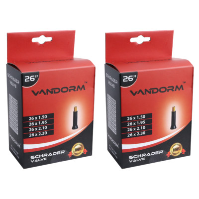 2 PACK Vandorm 26" x 1.50" - 2.30" Bicycle MTB Bike Schrader Inner Tube