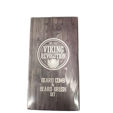 Viking Revolution Beard Comb & Beard Brush Set for Men - Natural Boar Bristle