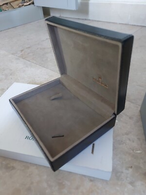Authentic Vintage Rolex Cellini Watch Box Black Leather w cataloge