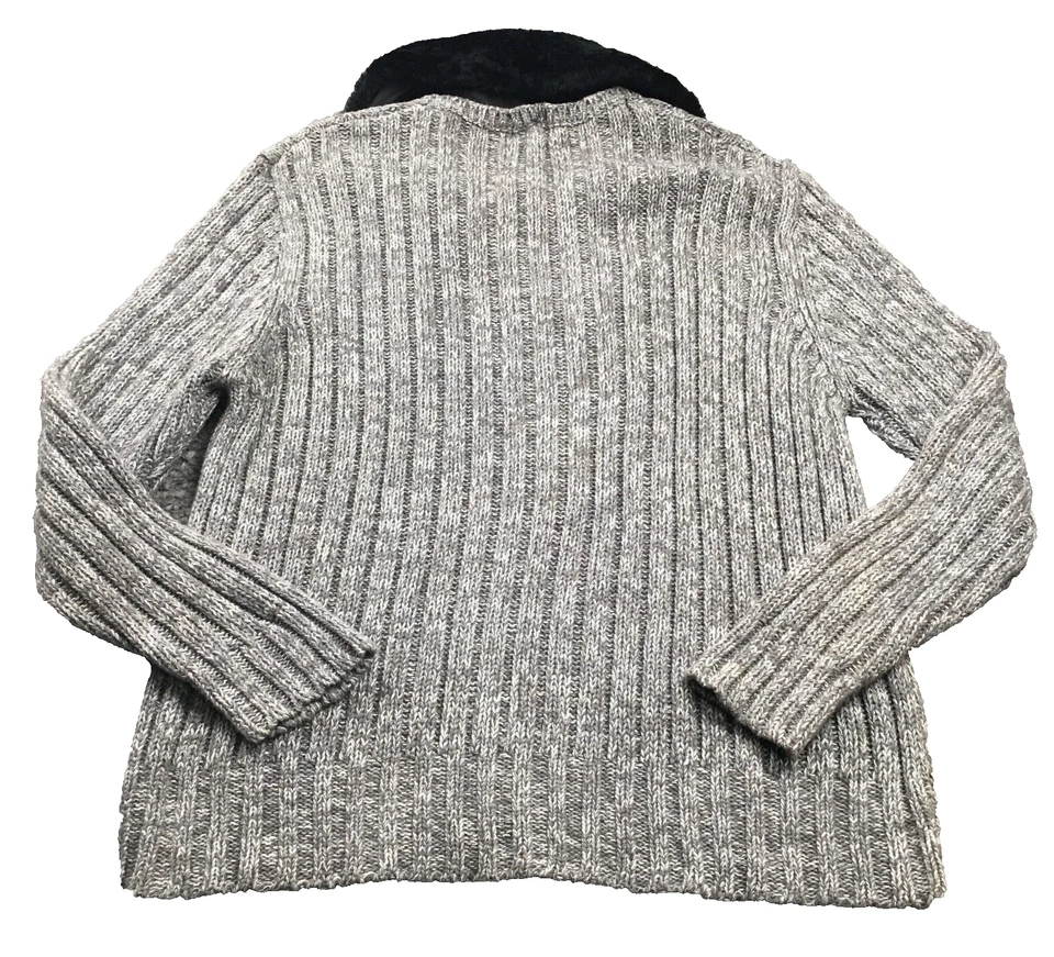 Cárdigan Lauren Hansen Mujer Cremallera Completa Talla L Gris Tejido con Cable Manga Larga QVC NUEVO CON ETIQUETAS Foto 4 de 4