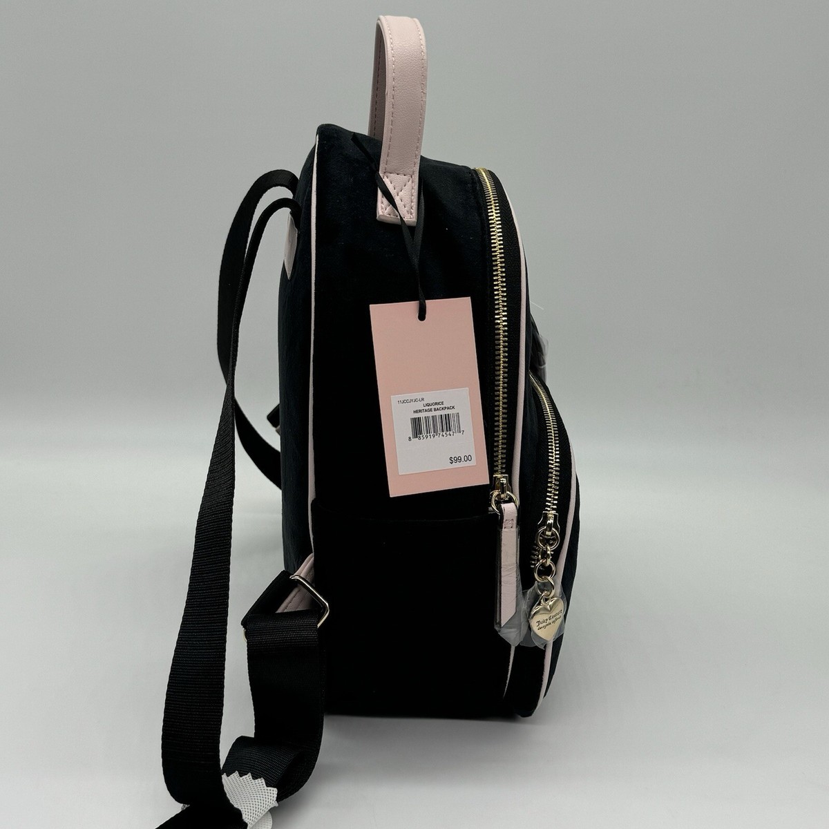 Juicy couture black liquorice heritage backpack nwt Amazon.com: Juicy Couture, Womens, Heartless Backpack, Gp  main image 4