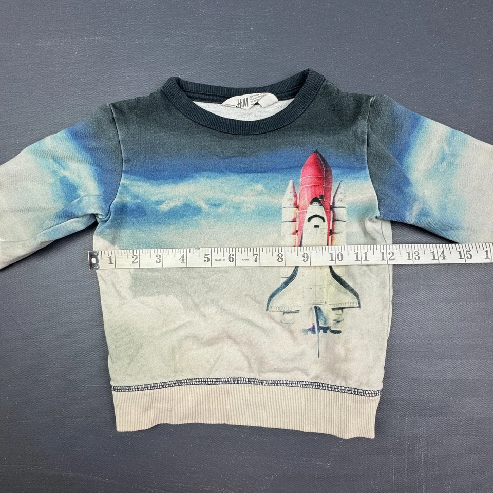 Sudadera H&M Space Shuttle Niños 2-4Y Manga Larga Gráfico Cuello Redondo Pullover Foto 4 de 4