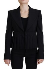 DOLCE & GABBANA Jacket Wool Black Single Breasted Fit Blazer IT38/US4/XS 2800usd