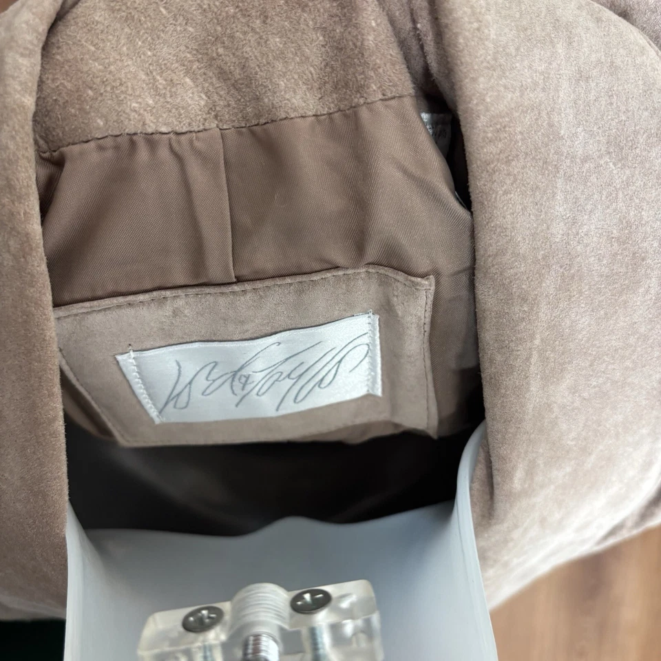 Lord & Taylor 100% Silky Pig Suede Brown Set Skirt Blazer size 10 / 12 vintage  - Изображение 4 из 4