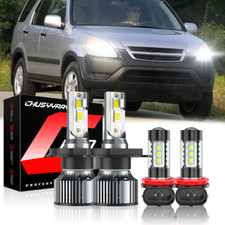 For Honda CR-V 2002 2003 2004-2014 2-Side LED Headlamps +Fog Light High/Low Beam