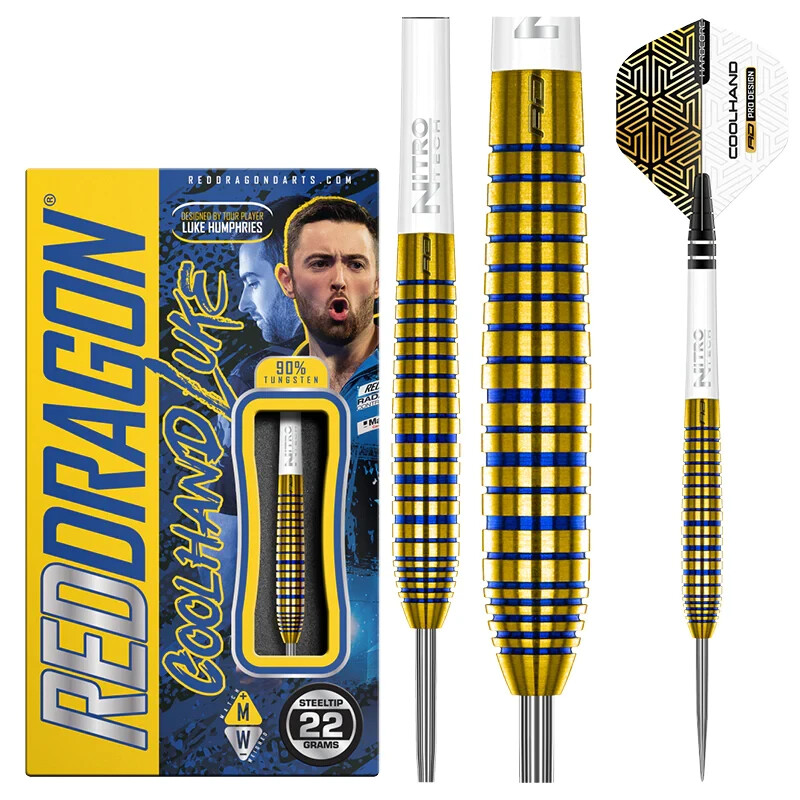 22 GRAM RED DRAGON LUKE HUMPHRIES TX3 GOLD SE 90% TUNGSTEN STEEL