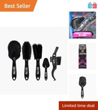 Ergonomic 5-Piece Bicycle Cleaning Brush Kit Gentle on Paint, Tough on Grime