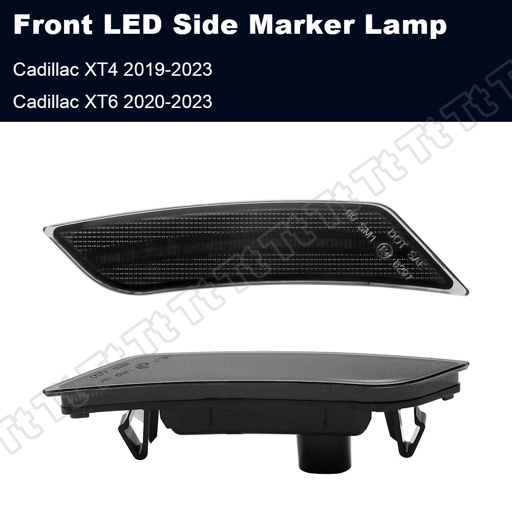 For 2019-2023 Cadillac XT4 XT6 Smoked LED Front Bumper Amber Side