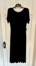 NWT Karen Kane Black Midi Dress Pockets Size Medium M NEW Rayon 