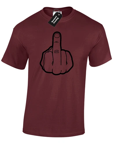 Middle Finger Silhouette Funny Rude Design Swearing Unisex T-Shirt - Bild 5 von 11