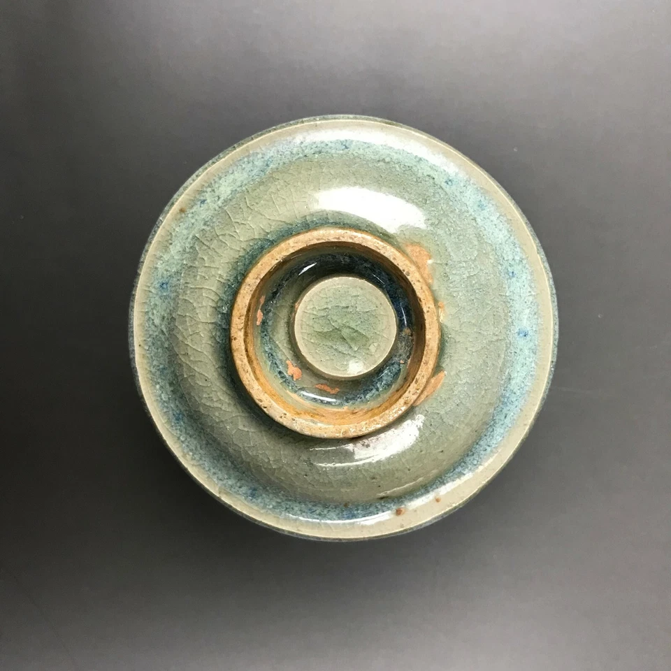 Taza de té esmaltada roja y azul horno Jun porcelana china rara 960-1279 dinastía Song Foto 3 de 4