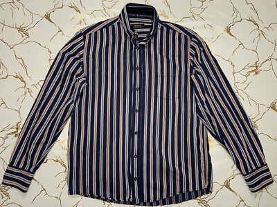 Digel Herren blau gestreiftes Hemd Größe Medium Large