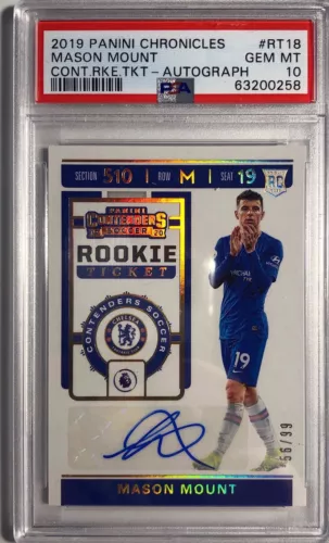 Mason Mount ~ 2019 Panini Contenders ~ Rookie Ticket Autograph #’d /99 PSA 10