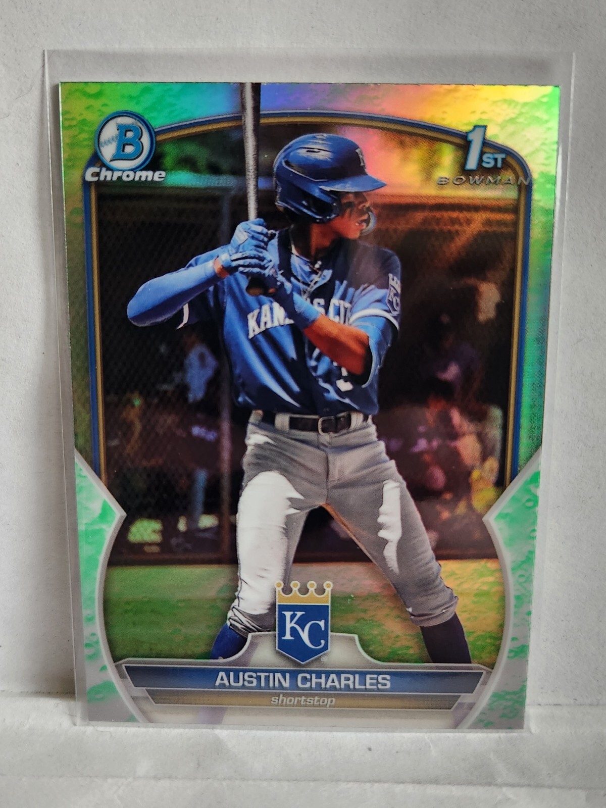 2023 Bowman Chrome Austin Charles Lunar Glow Refractor BCP-17 Royals