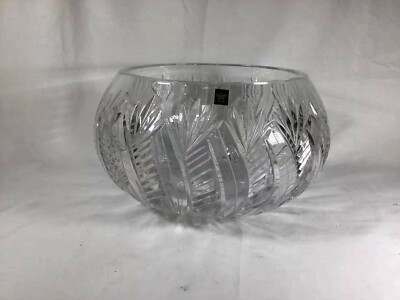 Vintage Laurie Gates Crystal Clear Pineapple Cut Bowl Serving Dish Centerpiece