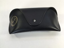 Used Ray Ban Genuine Black Sunglasses Eyeglasses Case Snap Closure Belt Loop